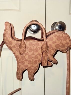 Coach Tan Leather Coach Patch Crossbody Detail